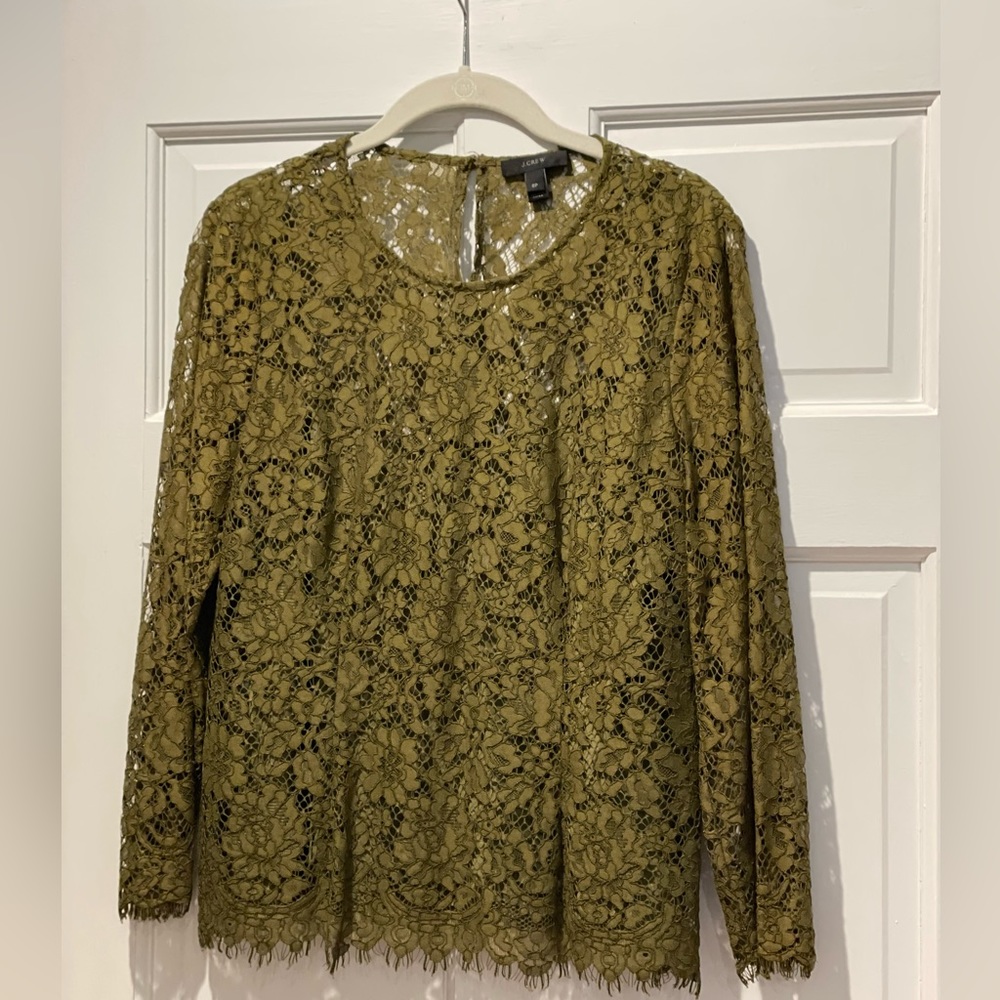 J.Crew Lace Top with Attachable Shell